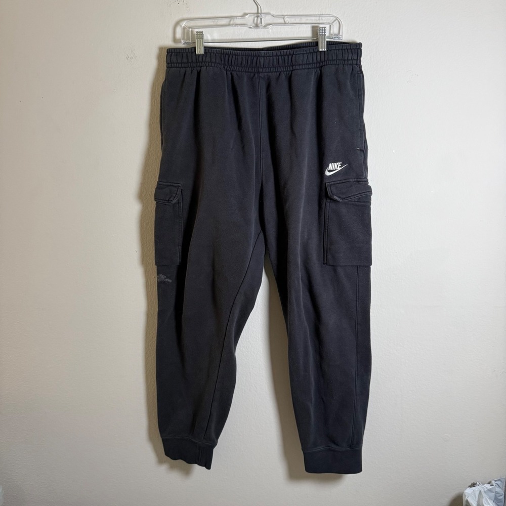 Nike Mens Sportswear Club Fleece Cargo Sweatpants Black XL Joggers CD3129-010